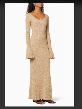 ANNA QUAN Mara Cotton Knit Maxi Dress sz 10